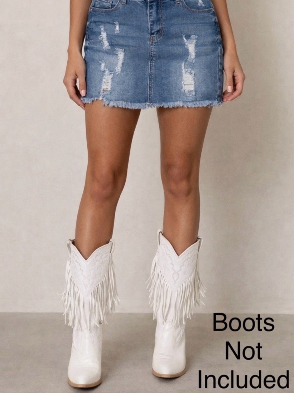 Wax Jean Distressed Wash Raw Hem Hi-Rise Mini Jean Skirt Size M. Cute With Boots